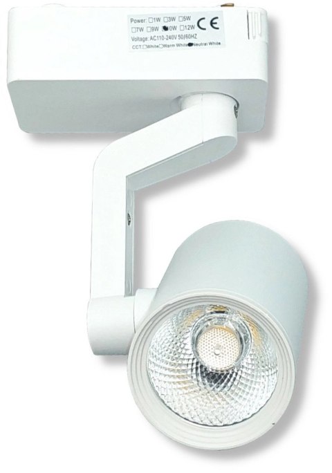 Reflektor LED lampa szynowa biała 10W 1 fazowa 4000K 1000lm kąt świecenia 20° Reflektor LED lampa szynowa biała 10W 1 fazowa 4000K 1000lm kąt świecenia 20°