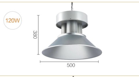 Lampa magazynowa LED srebrna 120W 5000K 12000lm kąt świecenia 120° Lampa magazynowa LED srebrna 120W 5000K 12000lm kąt świecenia 120°