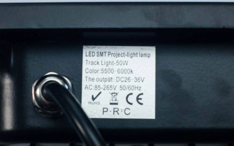 Naświetlacz halogen LED 50W 5700K 5000lm kąt świecenia 120° Naświetlacz halogen LED 50W 5700K 5000lm kąt świecenia 120°