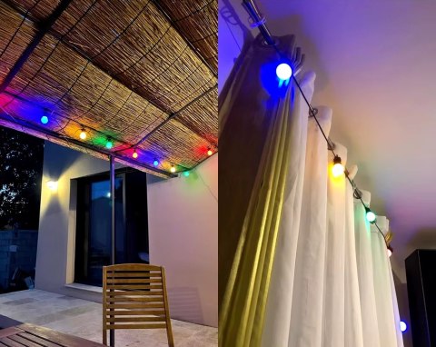 Girlanda świetlna łańcuch RGBW 12W 10m 20 żarówek G50 sterowalna Girlanda świetlna łańcuch RGBW 12W 10m 20 żarówek G50 sterowalna