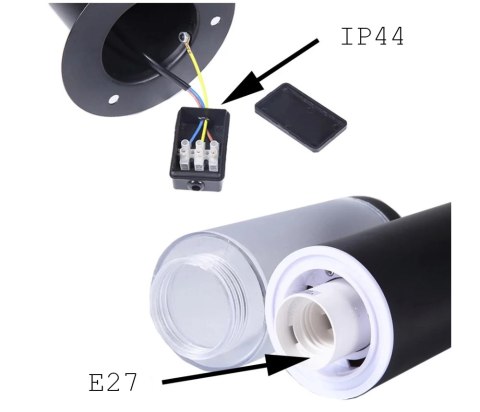 Lampa LED ogrodowa 45 cm zewnętrzny słupek stojący E27 Lampa LED ogrodowa 45 cm zewnętrzny słupek stojący E27