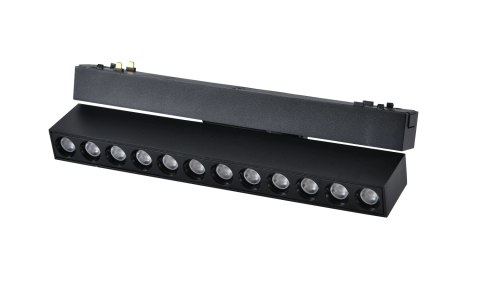 Lampa magnetyczna LED 12W 6000K szynowa liniowa czarna 48V Lampa magnetyczna LED 12W 6000K szynowa liniowa czarna 48V