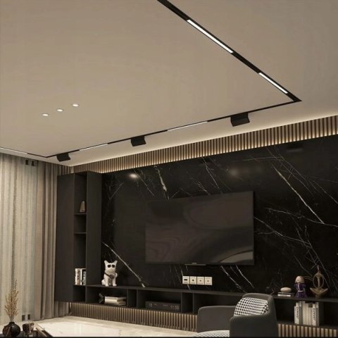 Lampa magnetyczna LED 30W 6000K szynowa liniowa czarna 48V Lampa magnetyczna LED 30W 6000K szynowa liniowa czarna 48V