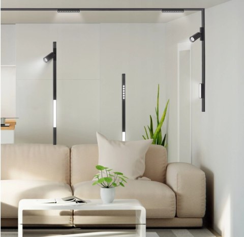 Lampa magnetyczna LED 30W 6000K szynowa liniowa czarna 48V Lampa magnetyczna LED 30W 6000K szynowa liniowa czarna 48V