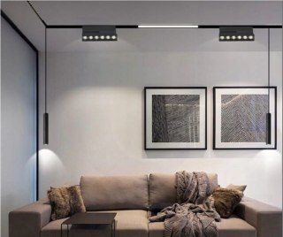 Lampa magnetyczna LED 40W 6000K szynowa liniowa czarna 48V