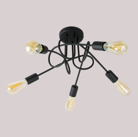Lampa sufitowa LED czarna źyrandol wiszący 5xE27 Lampa sufitowa LED czarna źyrandol wiszący 5xE27
