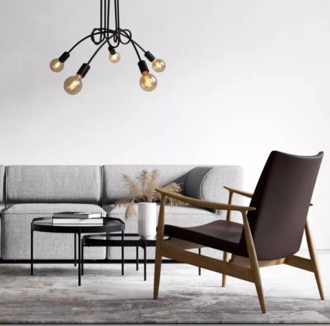 Lampa sufitowa LED czarna źyrandol wiszący 5xE27 Lampa sufitowa LED czarna źyrandol wiszący 5xE27