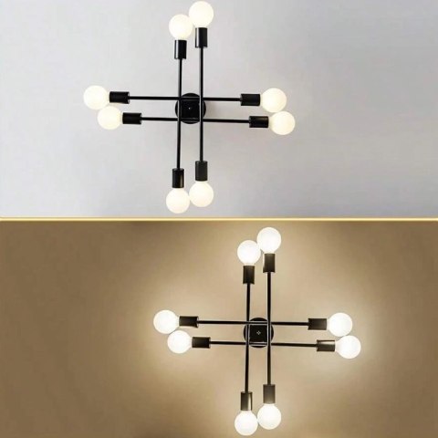 Lampa sufitowa LED wisząca czarna nowoczesna 8xE27 Lampa sufitowa LED wisząca czarna nowoczesna 8xE27