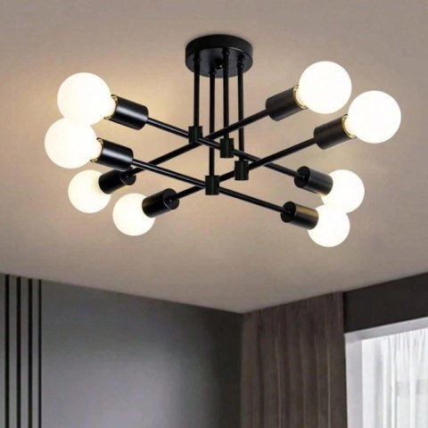 Lampa sufitowa LED wisząca czarna nowoczesna 8xE27 Lampa sufitowa LED wisząca czarna nowoczesna 8xE27