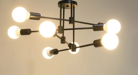 Lampa sufitowa LED wisząca czarna nowoczesna 8xE27 Lampa sufitowa LED wisząca czarna nowoczesna 8xE27