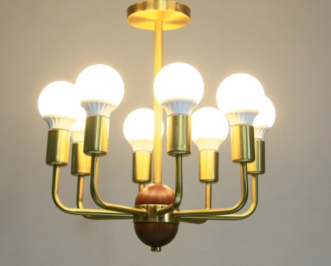 Lampa sufitowa LED wisząca złota nowoczesna 8xE27 Lampa sufitowa LED wisząca złota nowoczesna 8xE27