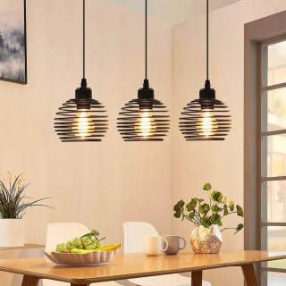 Lampa sufitowa wisząca czarna loft stołowa 3xE27