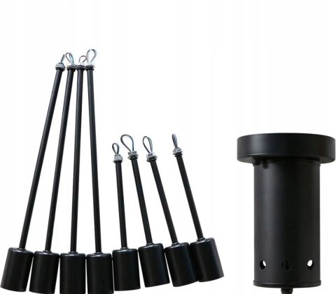 Lampa sufitowa wisząca czarna loftowa 8xE27 Lampa sufitowa wisząca czarna loftowa 8xE27