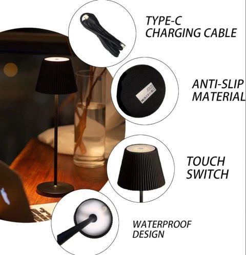 Lampka LED biurkowa bezprzewodowa do restauracji hotelu 3 tryby 2,5W Lampka LED biurkowa bezprzewodowa do restauracji hotelu 3 tryby 2,5W