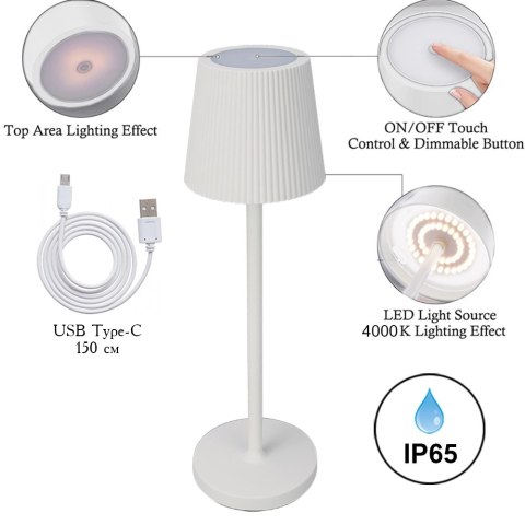 Lampka LED biurkowa bezprzewodowa do restauracji hotelu 3 tryby 2,5W Lampka LED biurkowa bezprzewodowa do restauracji hotelu 3 tryby 2,5W