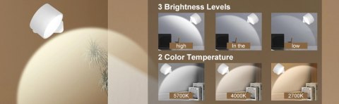 Lampka LED biurkowa kinkiet magnetyczna bezprzewodowa 3w1 biała 10W USB Lampka LED biurkowa kinkiet magnetyczna bezprzewodowa 3w1 biała 10W USB