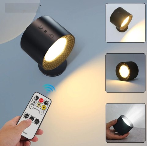 Lampka LED biurkowa kinkiet magnetyczna bezprzewodowa 3w1 czarna 10W USB Lampka LED biurkowa kinkiet magnetyczna bezprzewodowa 3w1 czarna 10W USB
