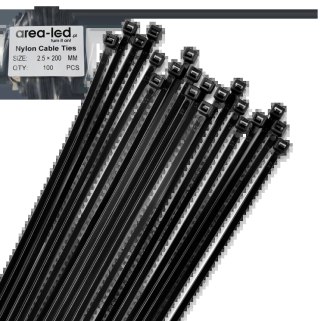 Trytytki opaski zasiskowe kablowe zipy czarne 100 szt 2,5x200