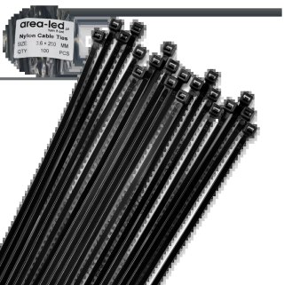 Trytytki opaski zasiskowe kablowe zipy czarne 100 szt 3,6x250