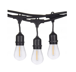 Zestaw girlanda ogrodowa żarówkowa 20m 20pkt+20szt żarówka Edison Filament LED 1W ST45 E27 2800K