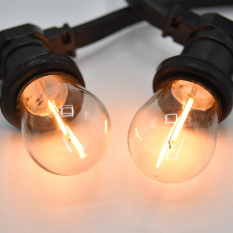 Zestaw girlanda ogrodowa żarówkowa 20m 20pkt+20szt żarówka Edison Filament LED 1W ST45 E27 2800K Zestaw girlanda ogrodowa żarówkowa 20m 20pkt+20szt żarówka Edison Filament LED 1W ST45 E27 2800K