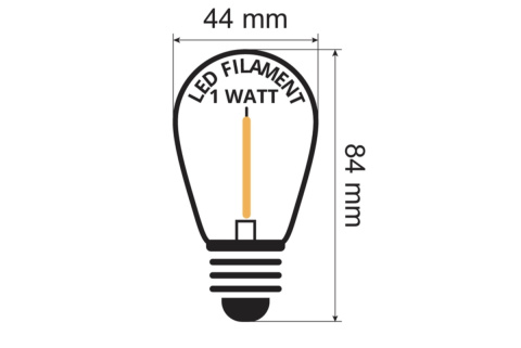 Zestaw girlanda ogrodowa żarówkowa 20m 20pkt+20szt żarówka Edison Filament LED 1W ST45 E27 2800K Zestaw girlanda ogrodowa żarówkowa 20m 20pkt+20szt żarówka Edison Filament LED 1W ST45 E27 2800K