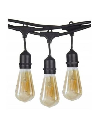 Zestaw girlanda ogrodowa żarówkowa 20m 20pkt + 20szt żarówka LED ST64 E27 Filament 2300K 8W Zestaw girlanda ogrodowa żarówkowa 20m 20pkt + 20szt żarówka LED ST64 E27 Filament 2300K 8W