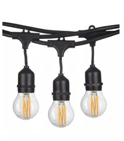 Zestaw girlanda ogrodowa żarówkowa 20m 20pkt+20szt żarówka vintage retro Edison Filament LED 4W G45 E27 2800K Zestaw girlanda ogrodowa żarówkowa 20m 20pkt+20szt żarówka vintage retro Edison Filament LED 4W G45 E27 2800K