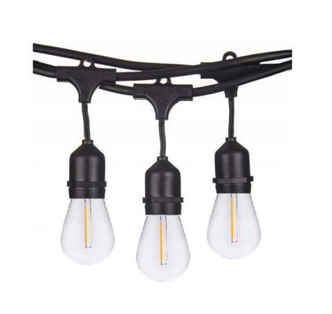 Zestaw girlanda ogrodowa żarówkowa 5m 5pkt+5szt żarówka vintage Edison LED 1W ST45 E27 2800K Zestaw girlanda ogrodowa żarówkowa 5m 5pkt+5szt żarówka vintage Edison LED 1W ST45 E27 2800K