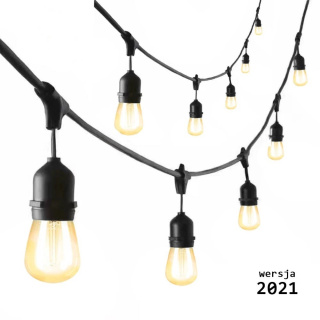 Zestaw girlanda ogrodowa żarówkowa 5m 5pkt+5szt żarówka Edison LED 6W A60 E27 2300K