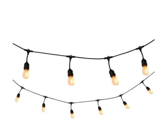 Zestaw girlanda ogrodowa żarówkowa 5m 5pkt + 5szt żarówka vintage Edison LED 1W ST45 E27 2300K