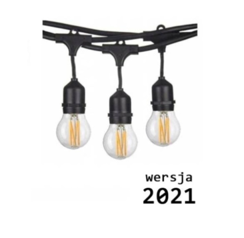 Girlanda ogrodowa żarówkowa 10m 10pkt+10szt żarówka Edison LED 4W G45 E27 2800K Girlanda ogrodowa żarówkowa 10m 10pkt+10szt żarówka Edison LED 4W G45 E27 2800K