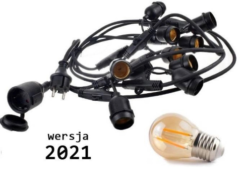 Girlanda świetlna 10 m z żarówkami LED 10szt vintage Edison 2W G45 E27 2300K Girlanda świetlna 10 m z żarówkami LED 10szt vintage Edison 2W G45 E27 2300K