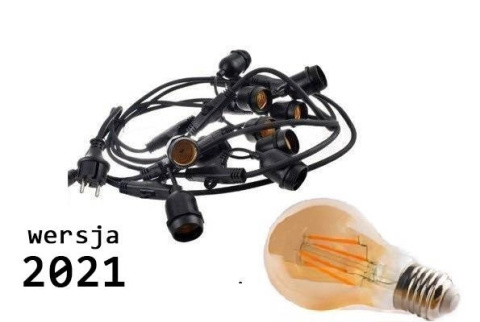 Girlanda świetlna ogrodowa 10 żarówki LED Edison 10 szt 4W A60 E27 2300K Girlanda świetlna ogrodowa 10 żarówki LED Edison 10 szt 4W A60 E27 2300K