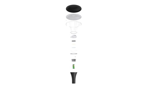 Lampa parkowa latarnia uliczna czarna LED 60W 5000K 6000lm ściemnialna 3w1