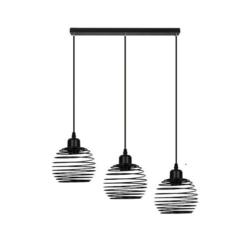Lampa sufitowa wisząca czarna loft stołowa 3xE27 Lampa sufitowa wisząca czarna loft stołowa 3xE27