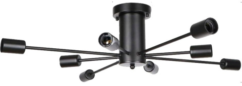 Lampa sufitowa wisząca czarna loftowa 8xE27 Lampa sufitowa wisząca czarna loftowa 8xE27