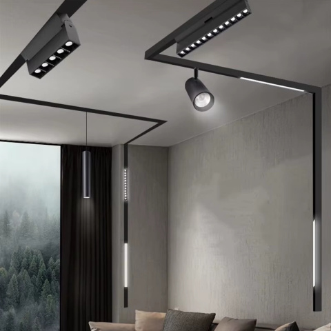 Oświetlenie szynowe magnetyczne 1x SZYNA 1m + 2x10W lampa liniowa + 1x12W lampa liniowa magnetyczna zimna barwa LED