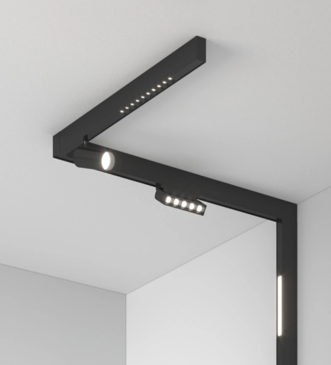 Oświetlenie szynowe magnetyczne 2x SZYNA 1m + 3x10W lampa liniowa + 3x12W lampa liniowa magnetyczna zimna barwa LED + złączka