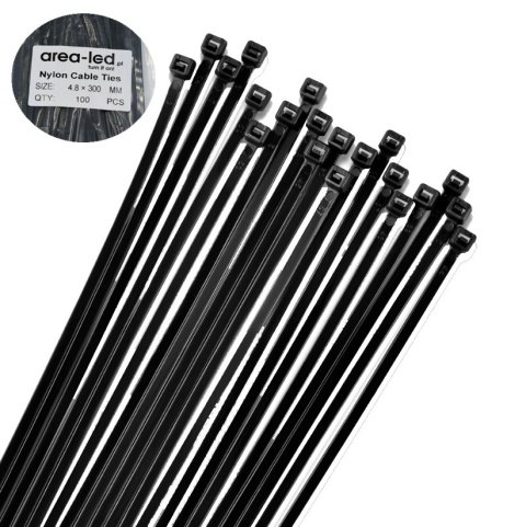 Trytytki opaski zasiskowe kablowe zipy czarne 100 szt 4,8x300 Trytytki opaski zasiskowe kablowe zipy czarne 100 szt 4,8x300