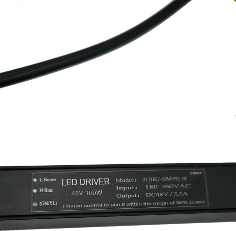 Zasilacz do szyny magnetycznej 1 fazowej wpinany czarny 100W 48V Zasilacz do szyny magnetycznej 1 fazowej wpinany czarny 100W 48V