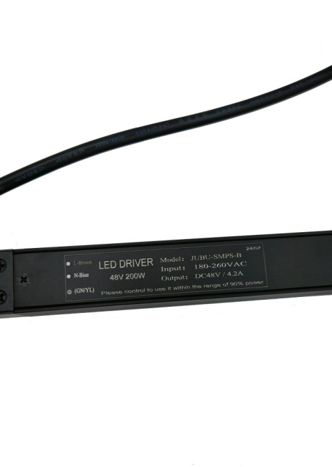 Zasilacz do szyny magnetycznej 1 fazowej wpinany czarny 200W 48V