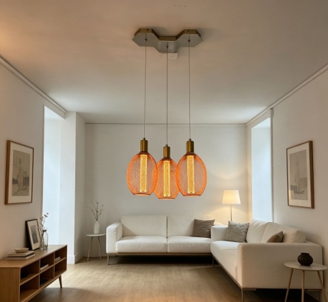 Lampa sufitowa LED wisząca nowoczesna ciepła barwa 12W 1800K