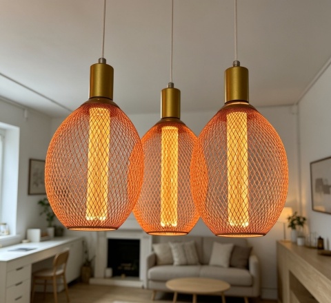 Lampa sufitowa LED wisząca nowoczesna ciepła barwa 12W 1800K