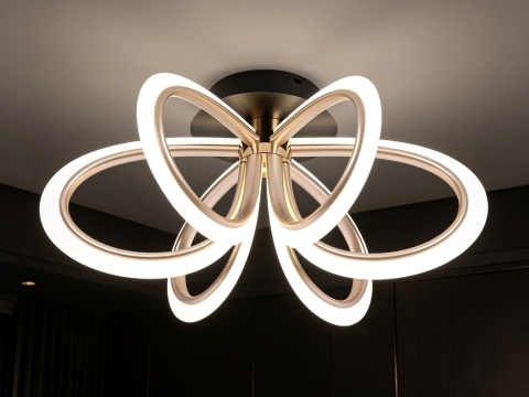 Nowoczesna Plafoniera LED Flower – 6 Punktów Świetlnych | Pilot | 3 Barwy Światła