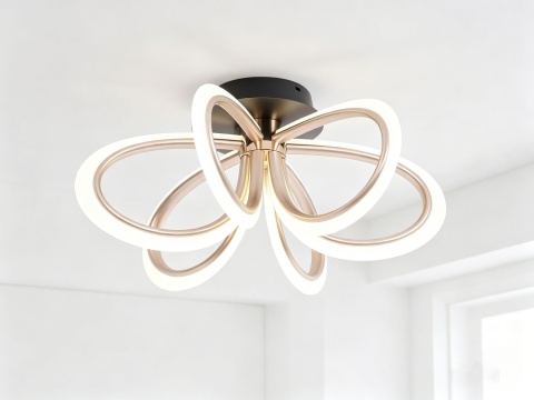 Nowoczesna Plafoniera LED Flower – 6 Punktów Świetlnych | Pilot | 3 Barwy Światła