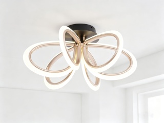 Nowoczesna Plafoniera LED Flower – 6 Punktów Świetlnych | Pilot | 3 Barwy Światła