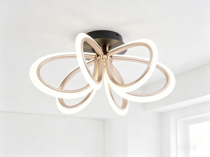 Nowoczesna Plafoniera LED Flower – 6 Punktów Świetlnych | Pilot | 3 Barwy Światła