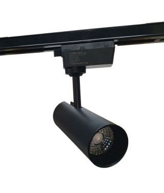 Reflektor LED lampa szynowa czarna 20W 1 fazowa 3000K 1800lm kąt świecenia 30°