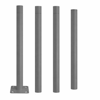 Słup Maszt Oświetleniowy do Lamp latarni ulicznych szary 3m + przedłużka 1m + kotwa kosz zbrojeniowy fundament